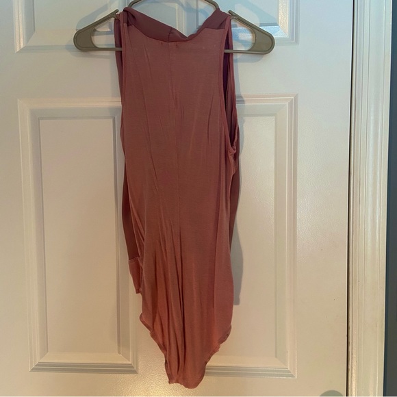 Bodysuit with Plunge Neckline - Dusty Rose - Picture 2 of 5